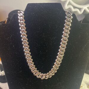 #33 Silver Tone  Chain Necklace 15 inches
